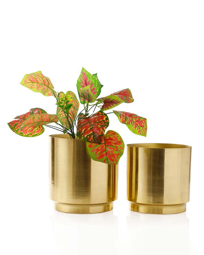 Elegant Dew Metal Planters | Set Of 2 | Plant not included