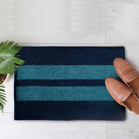 Modern Blue | Velvet Door Mat | Set of 2 & 1 Single