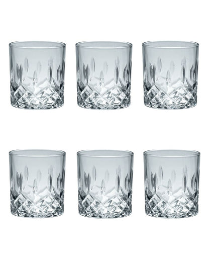 Ice Cube Design Whiskey Glasses | Set Of 6 | 265ml