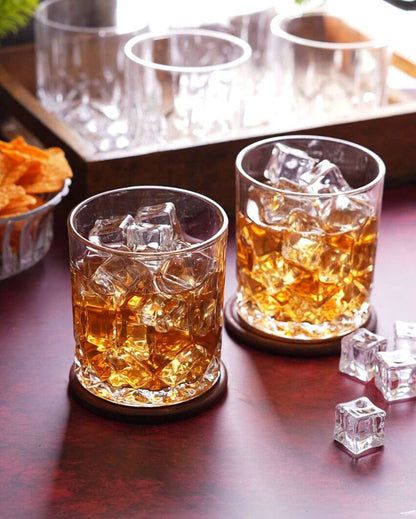 Ice Cube Design Whiskey Glasses | Set Of 6 | 265ml