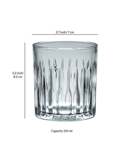 Ornate Whiskey Glasses | Set Of 6 | 265 ml