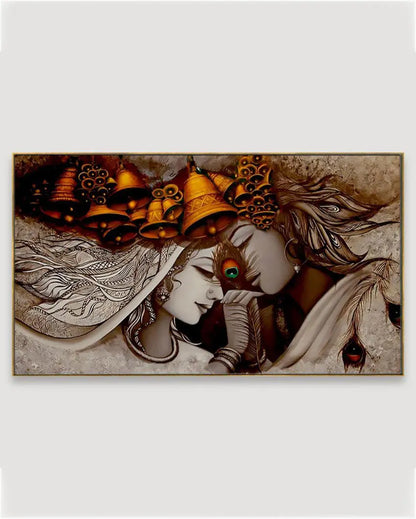 Radha Krishna Floating Framed Canvas Wall Painting 24x12 inches