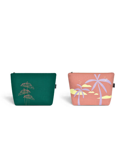 Fierce Beauty & Summer Haze Multicolor Cosmetic Hand Pouches Combo | Set of 2 | 9 x 7 x 3 inches