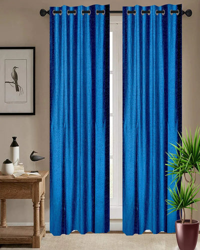 Emboss Polyster Door Curtains | Multiple Colors | Set of 2 | 48 x 84 inches