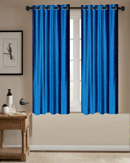 Emboss Polyster Window Curtains | Set of 2 | 5 Ft