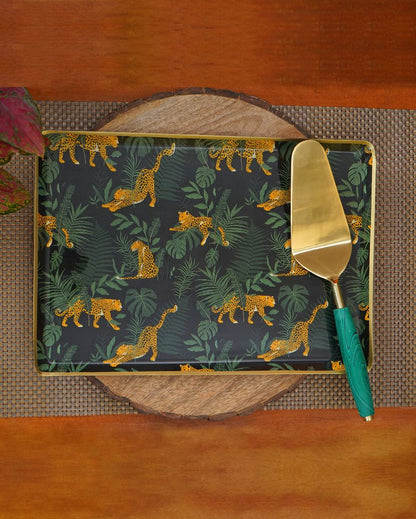 Jungle Print Rectangle Metal Tray | 12 x 8 inches