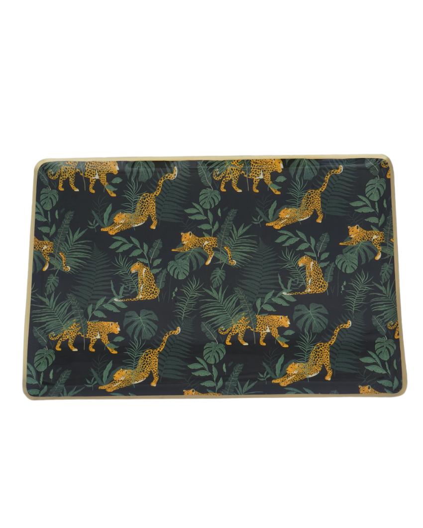 Jungle Print Rectangle Metal Tray | 12 x 8 inches