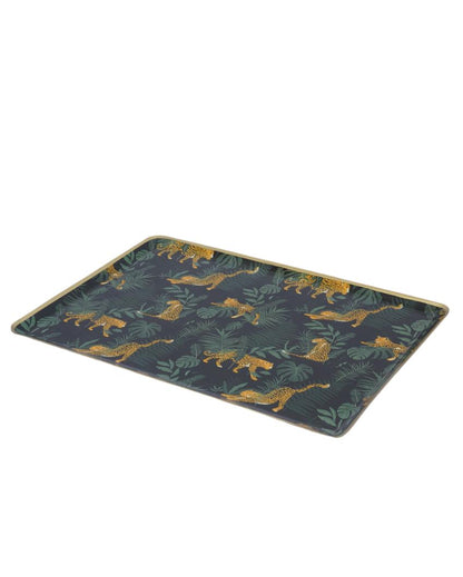 Jungle Print Rectangle Metal Tray | 12 x 8 inches