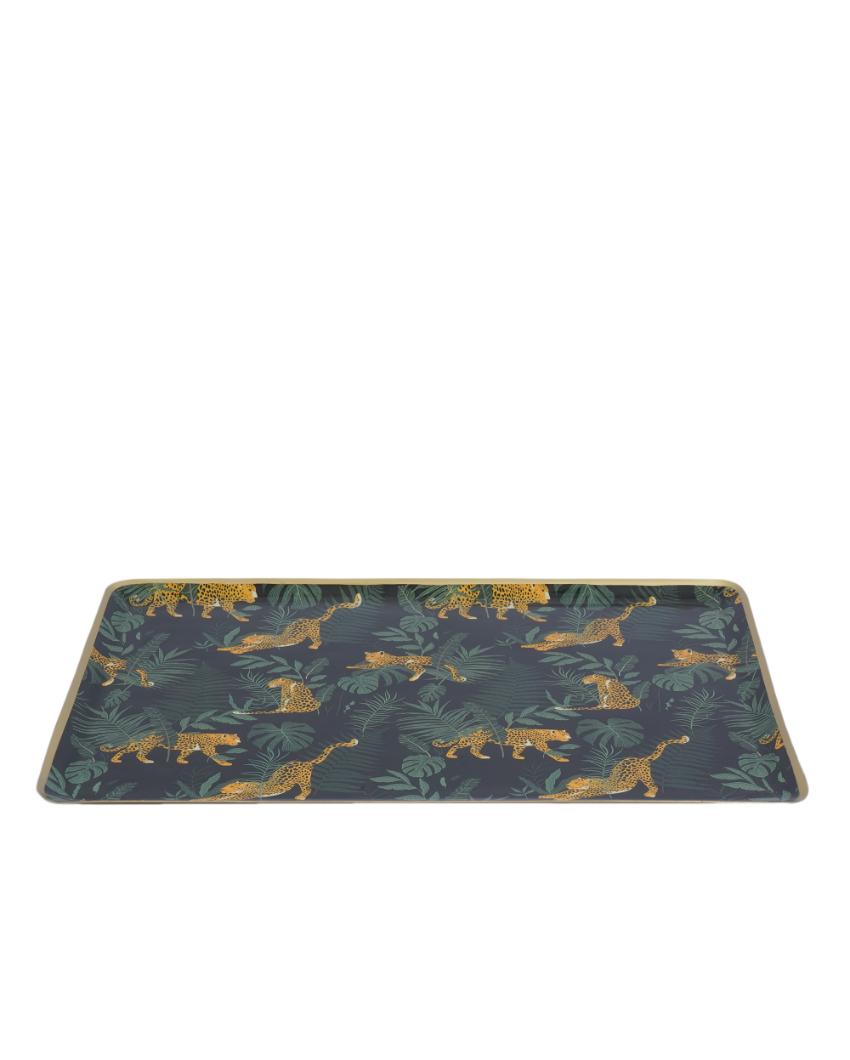 Jungle Print Rectangle Metal Tray | 12 x 8 inches