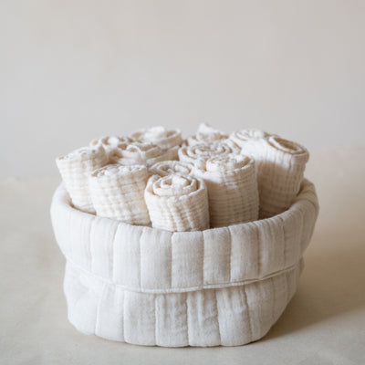 Soothing Gentle Face Towels with Storage Basket | Pack of 13