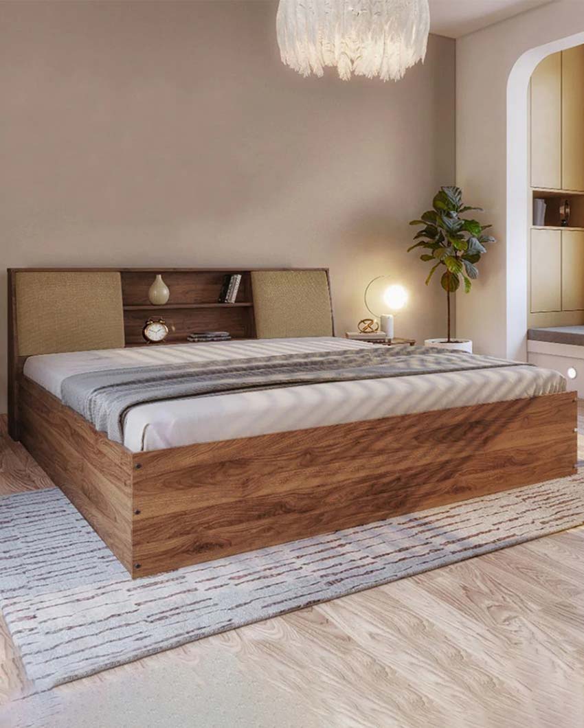 Functional Space Orian Engineered Wood King Size Bed With Storage | 78 x 72 x 34 inches