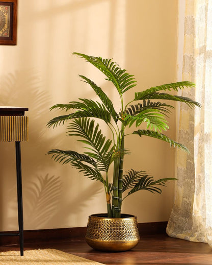 Stylish Artificial Areca Palm Plant with Black Pot