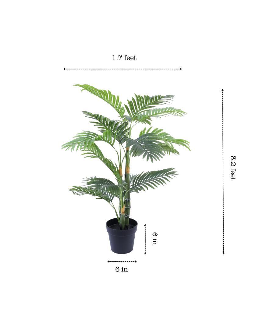 Stylish Artificial Areca Palm Plant with Black Pot