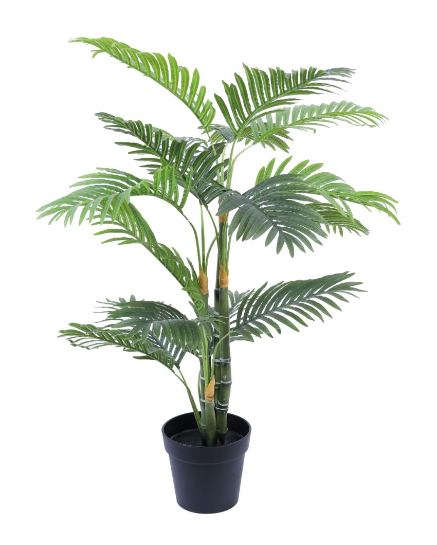 Stylish Artificial Areca Palm Plant with Black Pot