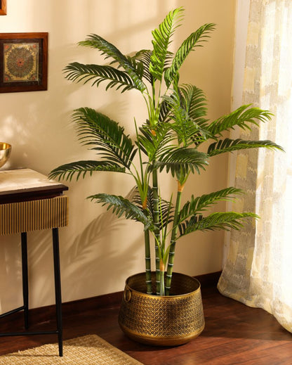 Stylish Artificial Areca Palm Plant with Black Pot