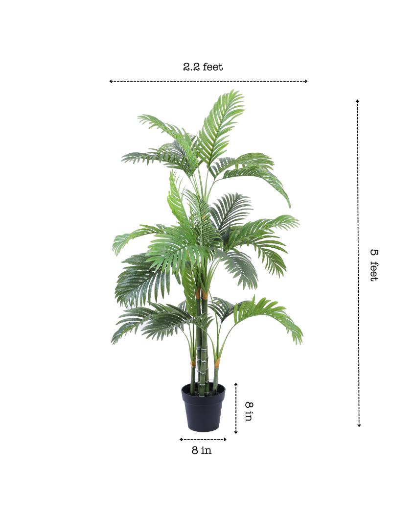 Stylish Artificial Areca Palm Plant with Black Pot