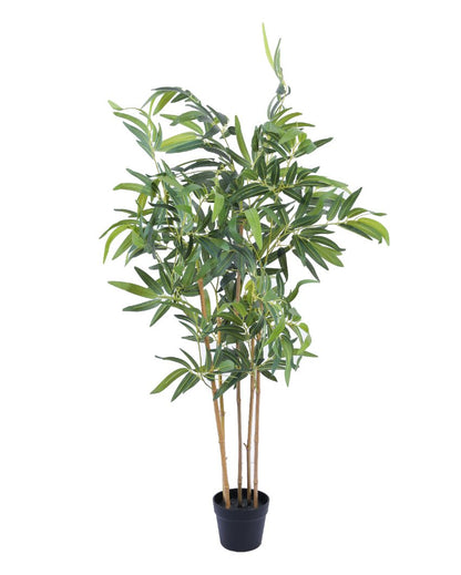 Premium Artificial Bamboo Plant with Black Pot | 4 Feet