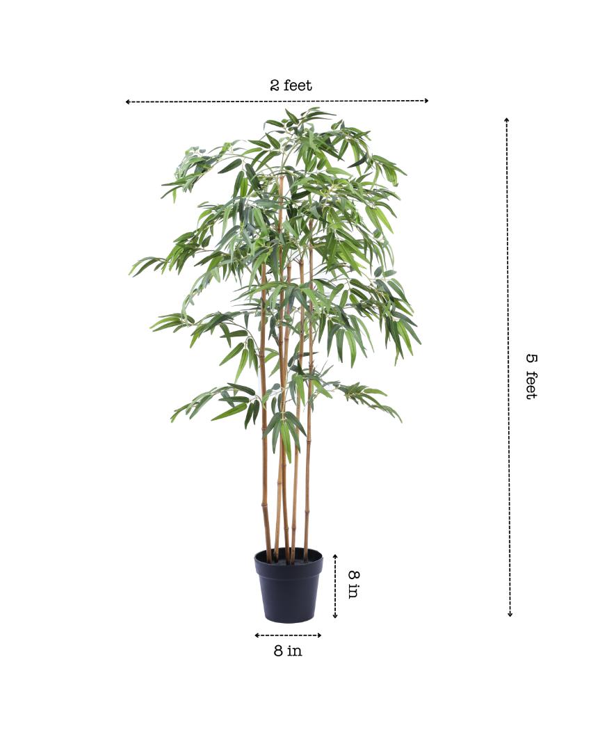 Elegant Artificial Bamboo Plant with Black Pot