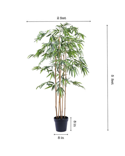 Elegant Artificial Bamboo Plant with Black Pot