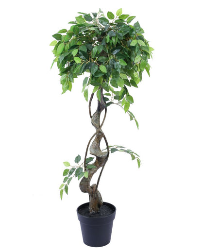 Sophisticated Artificial Ficus Bonsai with Black Pot