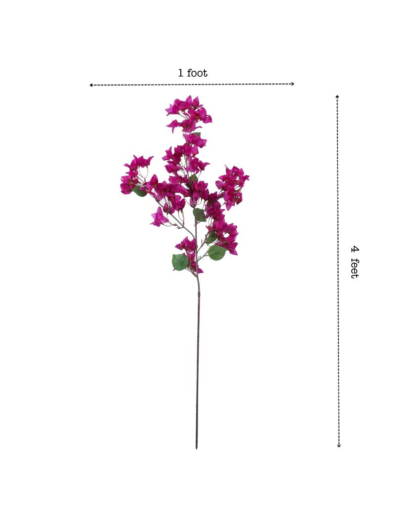 Artistic Artificial Bougainvillea Flower Stick Without Pot | 46 inches