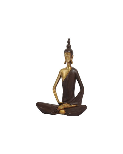 Golden Brown Meditating Buddha Showpiece | 3 x 6 x 7 inches