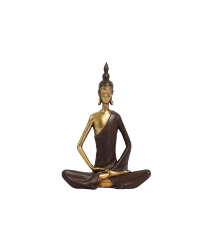 Golden Brown Meditating Buddha Showpiece | 3 x 6 x 7 inches