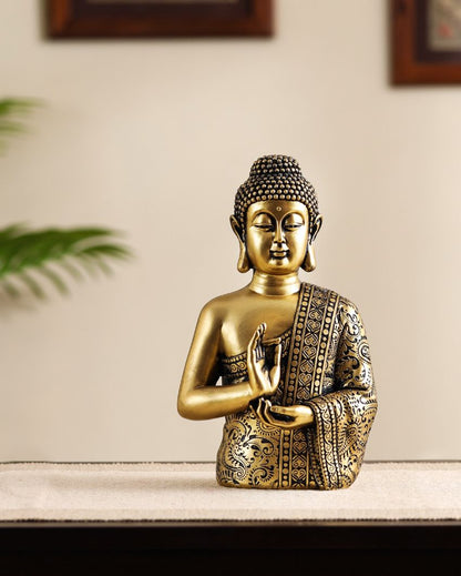 Tranquil Resin Serene Buddha Statue | 4 x 6 x 9 inches