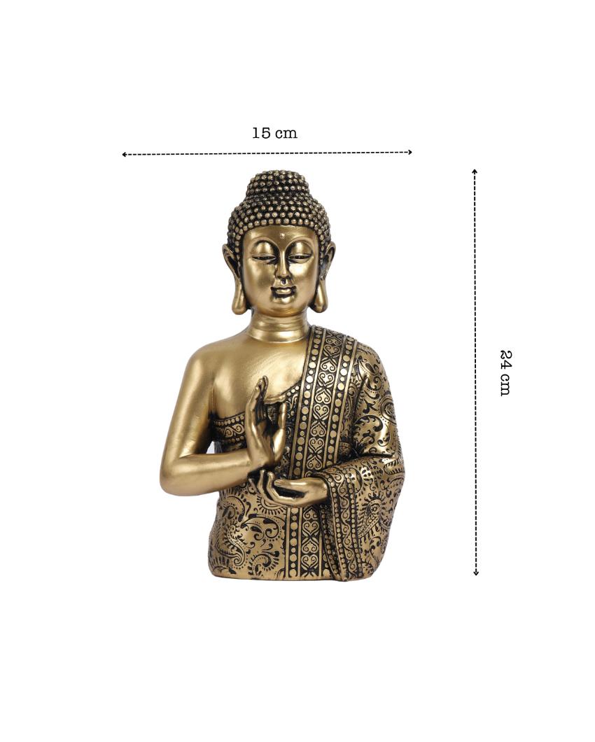 Tranquil Resin Serene Buddha Statue | 4 x 6 x 9 inches