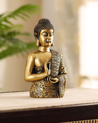 Tranquil Resin Serene Buddha Statue | 4 x 6 x 9 inches