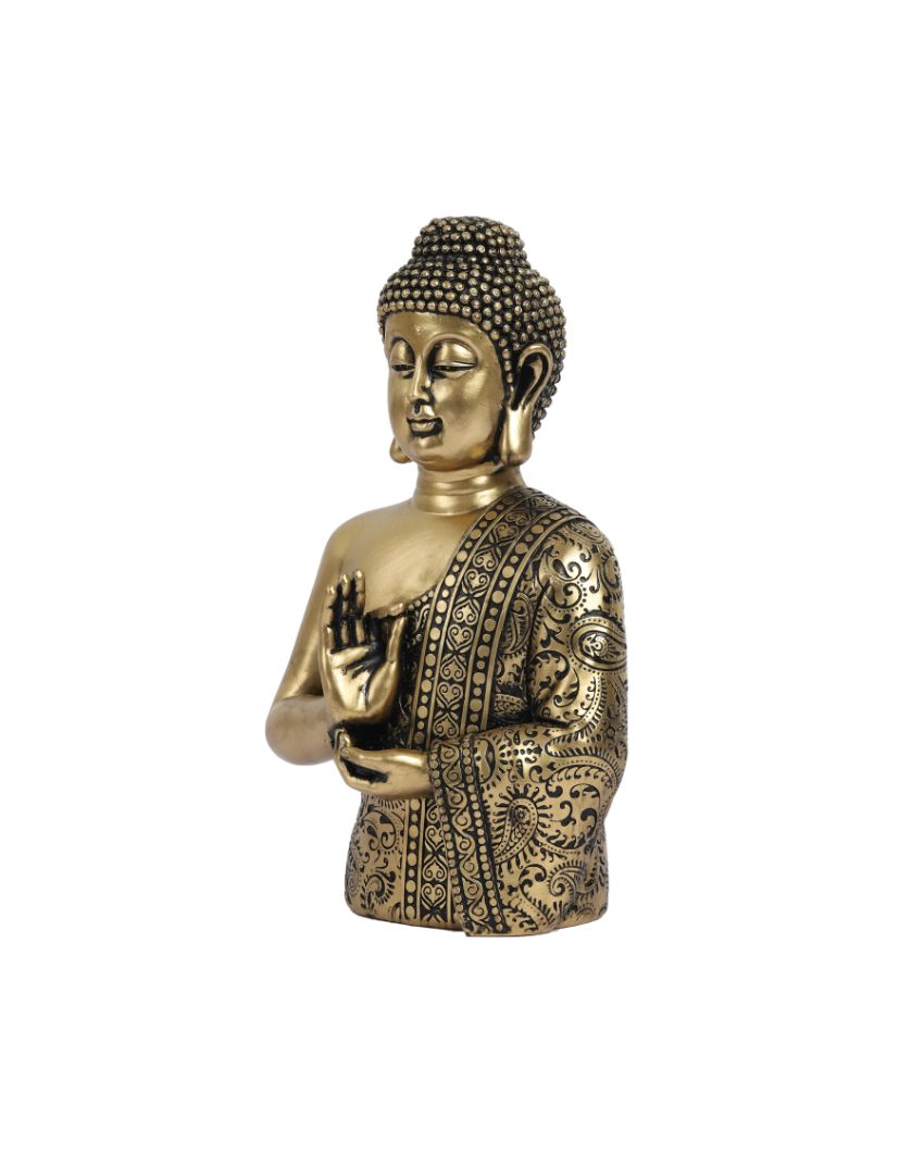 Tranquil Resin Serene Buddha Statue | 4 x 6 x 9 inches