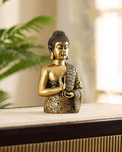 Tranquil Resin Serene Buddha Statue | 4 x 6 x 9 inches