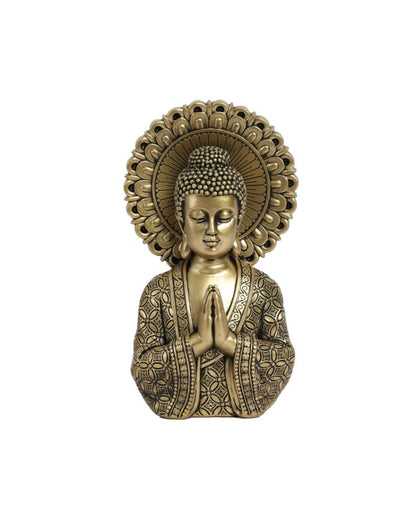 Antique Resin Meditating Buddha Statue | 4 x 6 x 9 inches