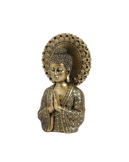 Antique Resin Meditating Buddha Statue | 4 x 6 x 9 inches