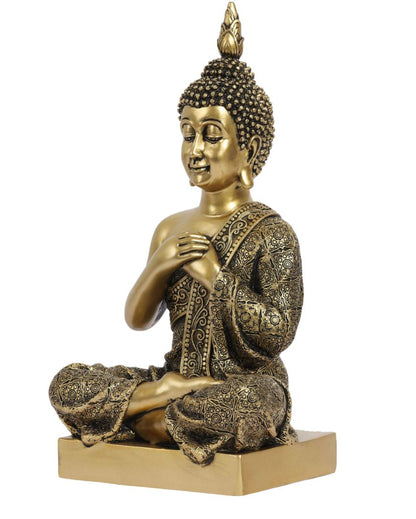 Joyful Sitting Buddha Figurine | 5 x 7 x 12 inches