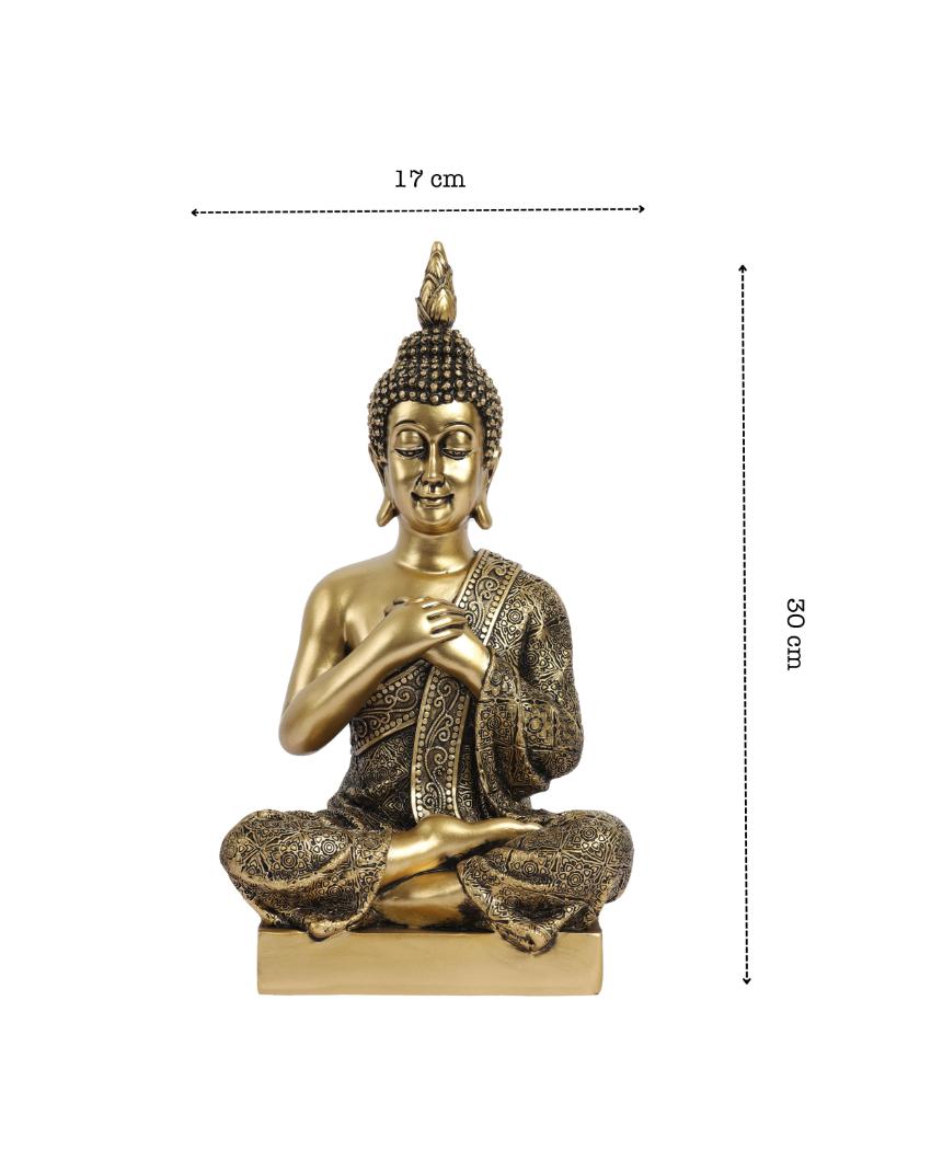 Joyful Sitting Buddha Figurine | 5 x 7 x 12 inches