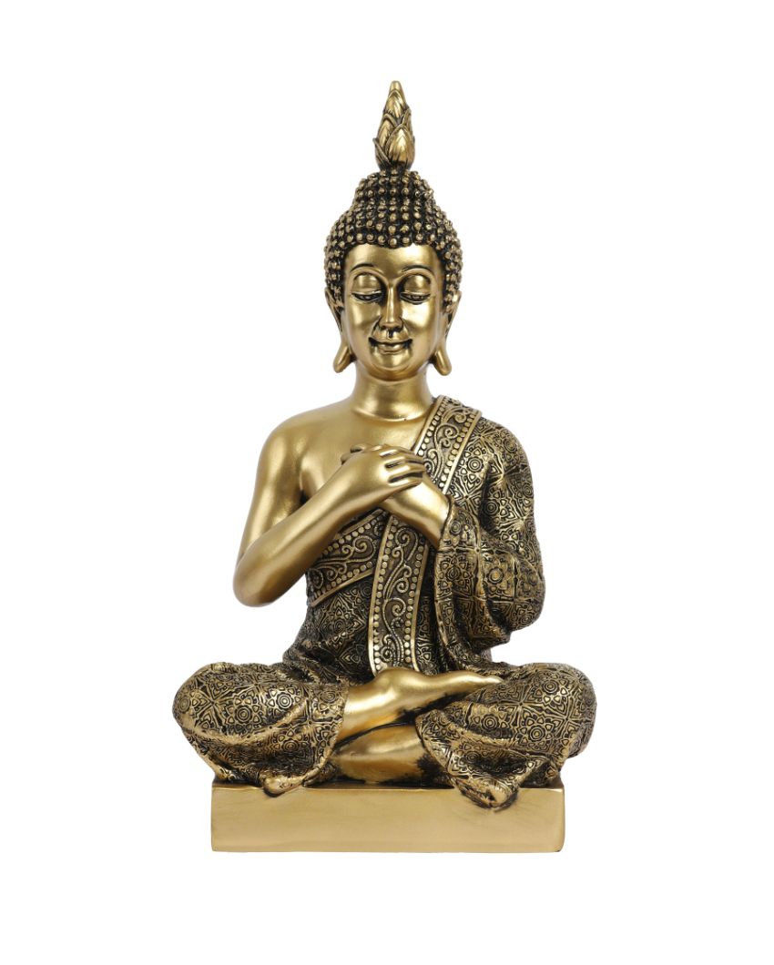 Joyful Sitting Buddha Figurine | 5 x 7 x 12 inches