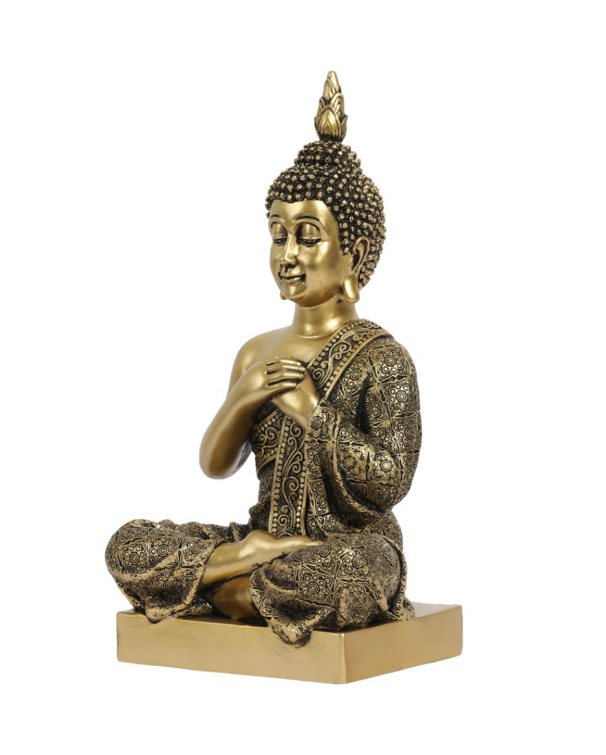 Joyful Sitting Buddha Figurine | 5 x 7 x 12 inches