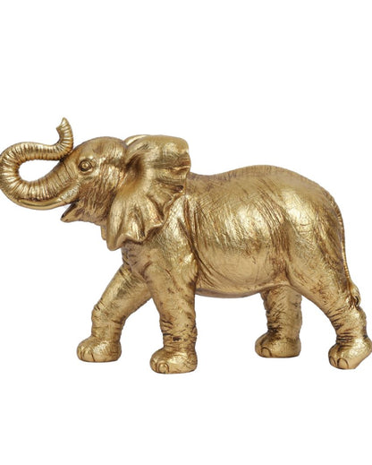 Captivating Golden Elephant Figurine | 4 x 7 x 12 inches