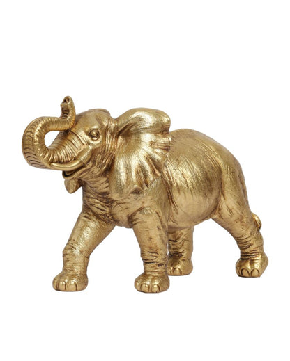 Captivating Golden Elephant Figurine | 4 x 7 x 12 inches