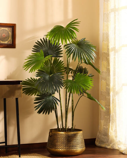 Beautiful Artificial Fan Palm with Black Pot | 5 Feet