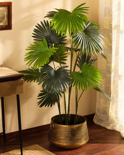 Beautiful Artificial Fan Palm with Black Pot | 5 Feet