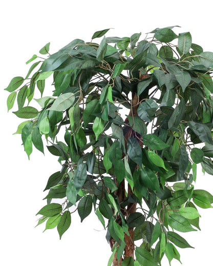 Refined Artificial Ficus Plant with Black Pot