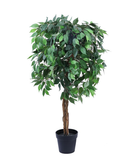 Refined Artificial Ficus Plant with Black Pot