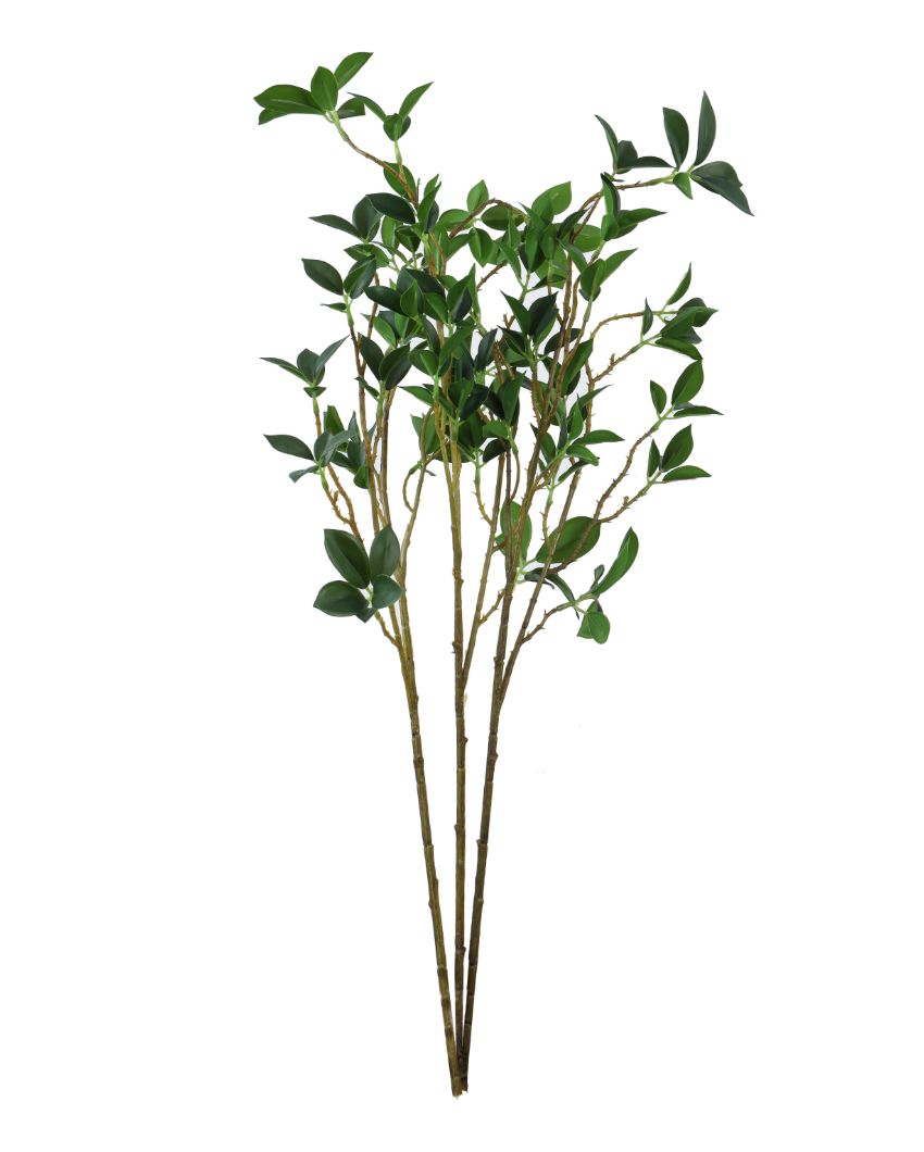 Beautiful Artificial Green 3 Sticks Flowers without Pot | 29 inches