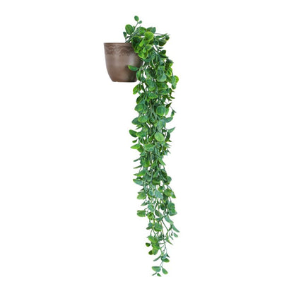 Artificial Potted Hanging Green Bush Planter | Set of 2