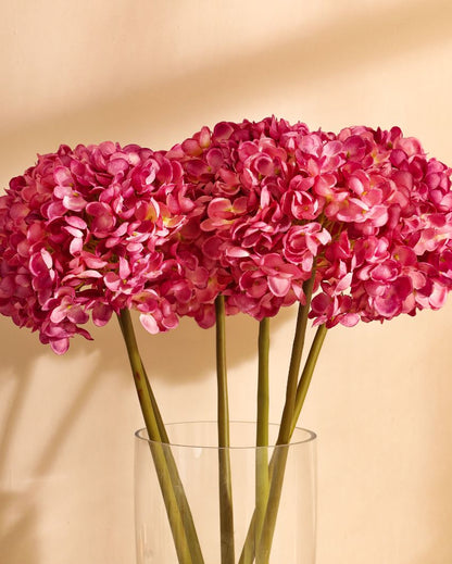 Warm Artificial Hydrangea Flower 3 Sticks Without Pot | 20 inches