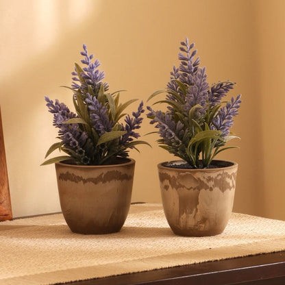 Artificial Potted Lavender Plant Arrangement | Set of 2