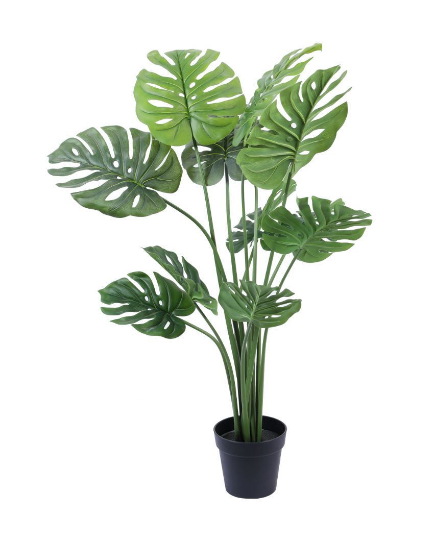 Artistic Artificial Monstera Plant with Black Pot | 4 Feet