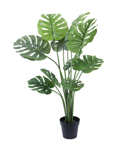 Artistic Artificial Monstera Plant with Black Pot | 4 Feet